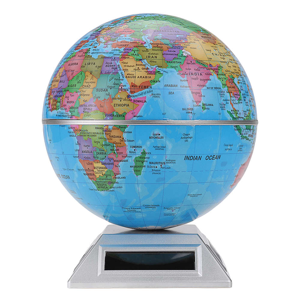 Solar Automatic Rotating Globe Decorative Desktop Earth Geography World Globe Base World Map Educati