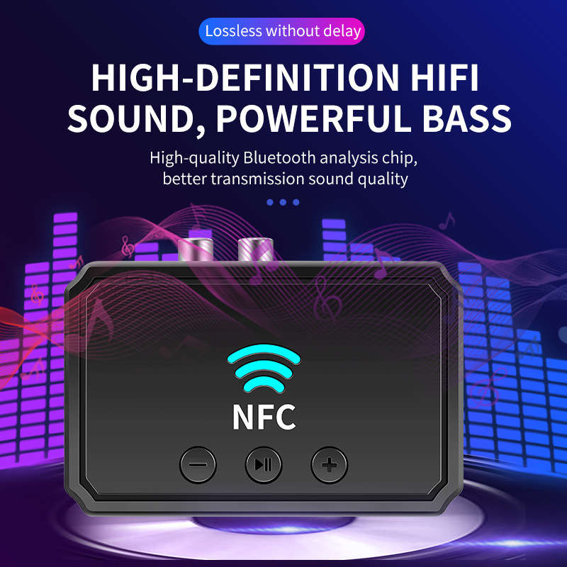 Bakeey Nfc-Enabled Bluetooth V5.0 Audio Transmitter Receiver 3.5Mm Aux 2Rca Wireless Audio Adapter F