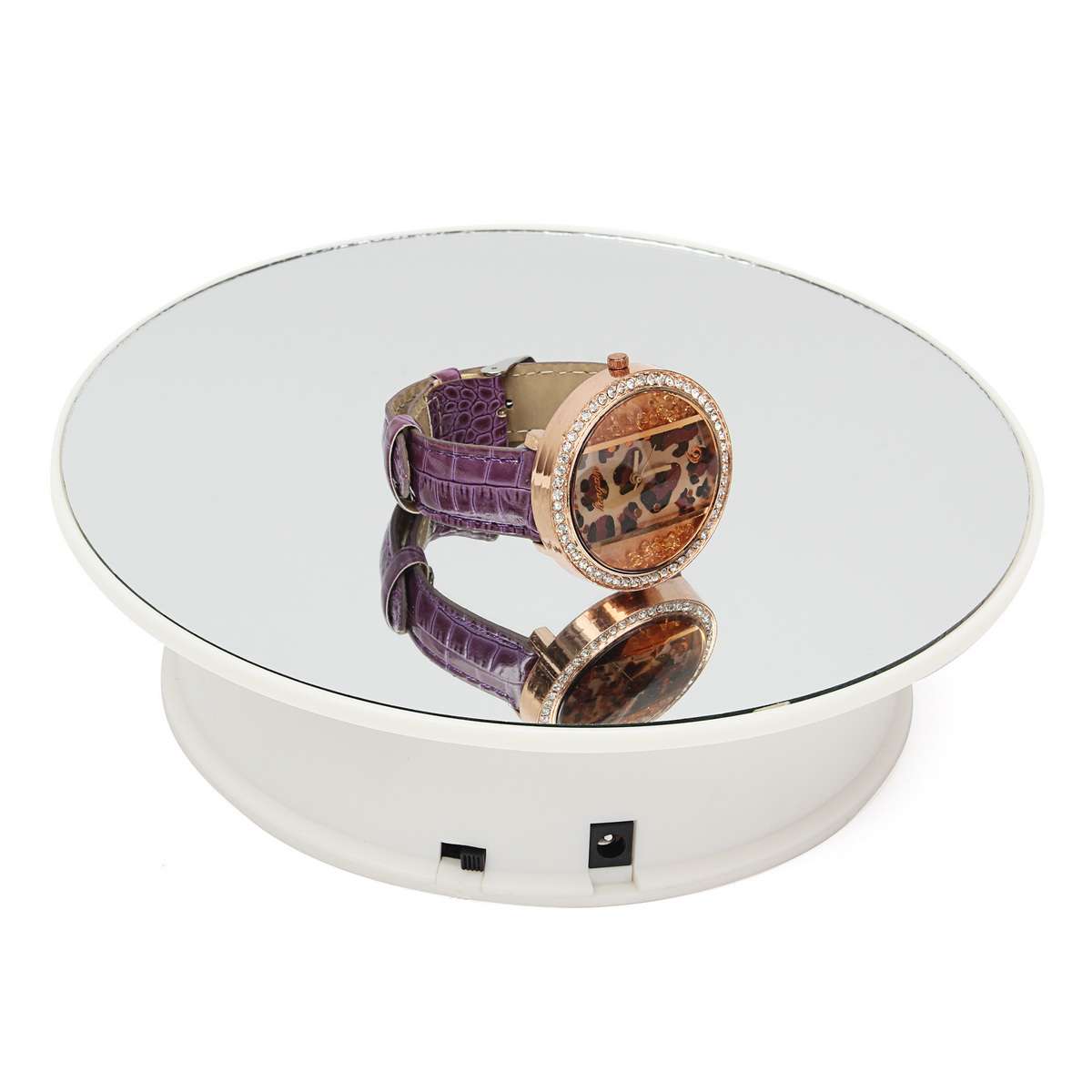 ABS 360 Degree Jewelry Mirror Effect Rotary Display Stand Turn Table