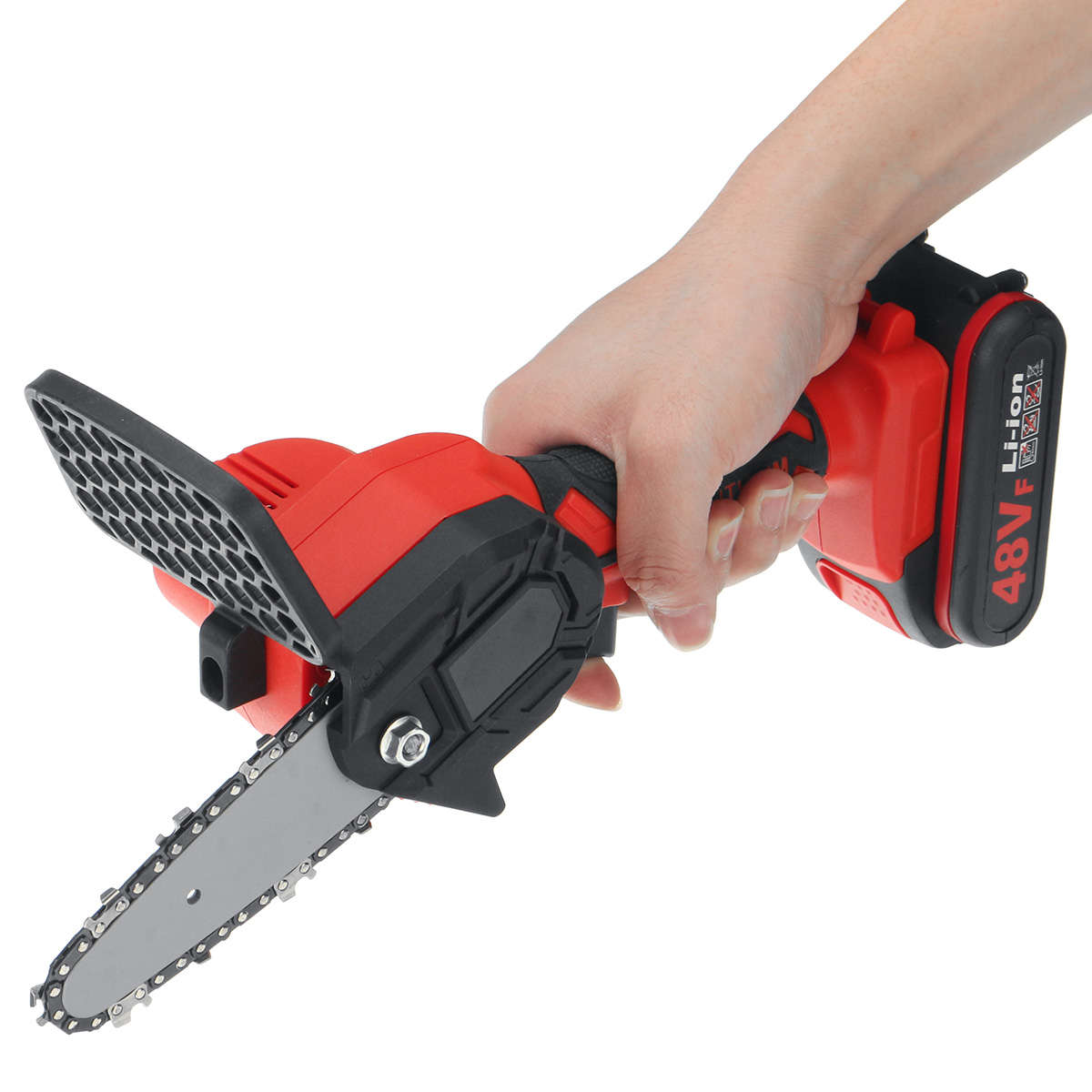48V Rechargeable Electric Chain Saw Portable Woodworking Saw Cordless Wood Cutt