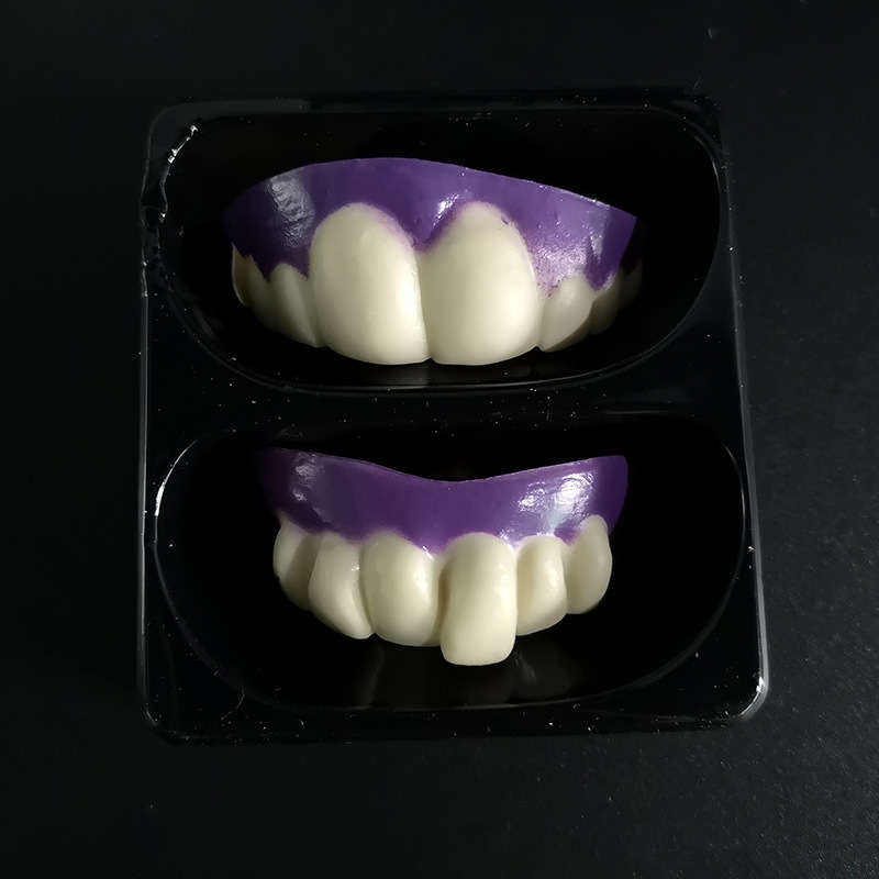 Halloween Dentures Plastic Soft Cosplay Party Zombie Vampire Front Teeth Dress Up Props