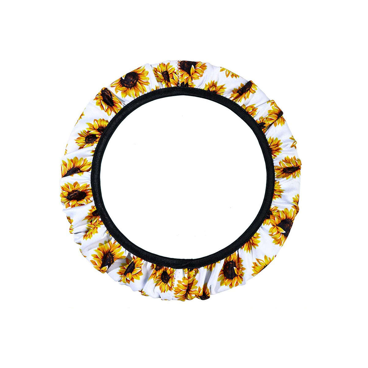 10pcs Sunflower Car Accessories Including Sunflower Steering Wheel Cover