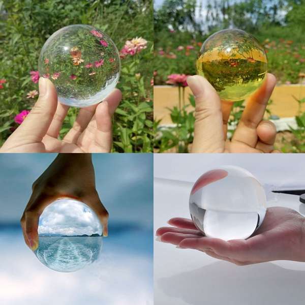 New 50/100/120/150mm K9 Crystal Photography Lens Ball Photo Prop Background Deco