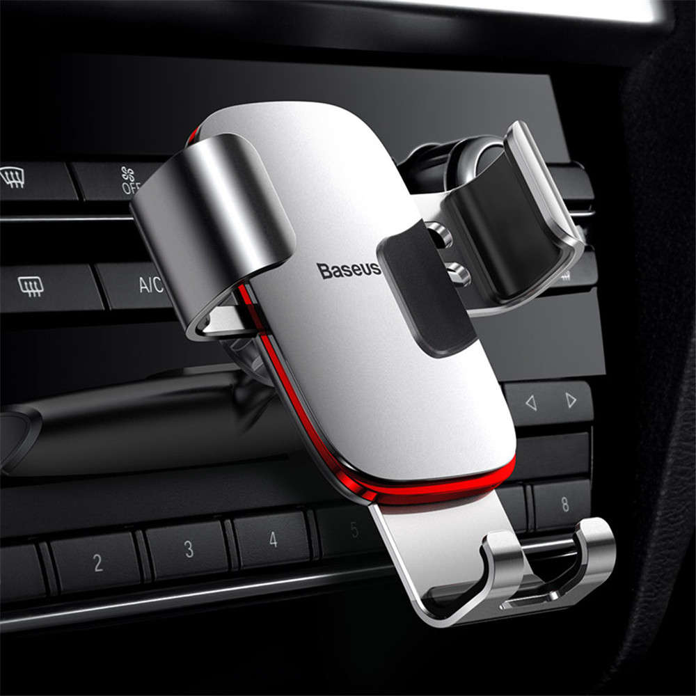 Baseus Metal Gravity Linkage Auto Lock CD Slot Car Mount Holder Stand for Xiaomi Mobil (Color Black)