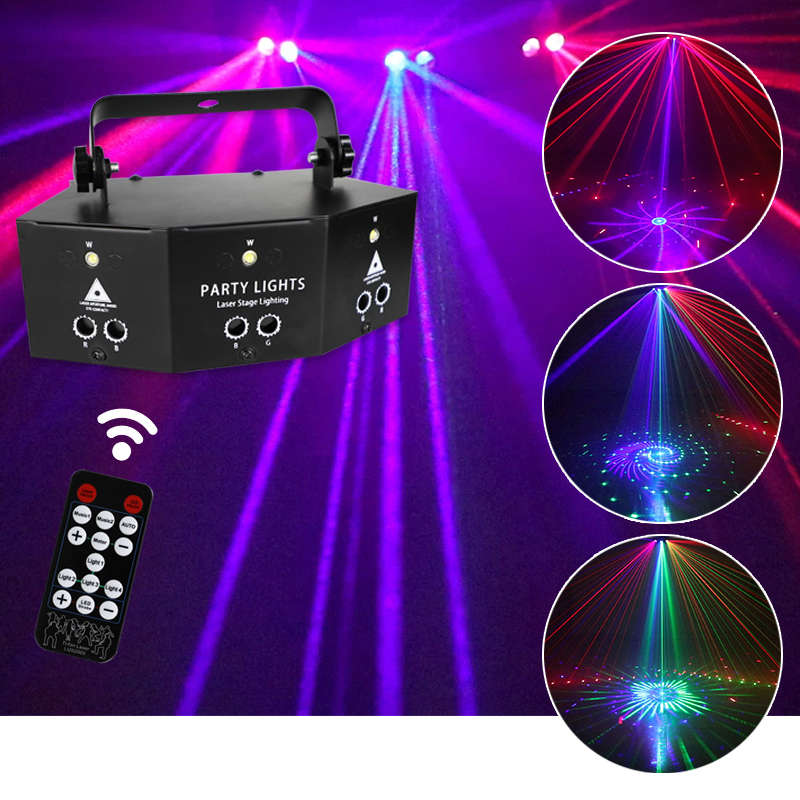 Laser LED Light Remote 9-EYE RGB DMX Projector Strobes DJ KTV Disco St