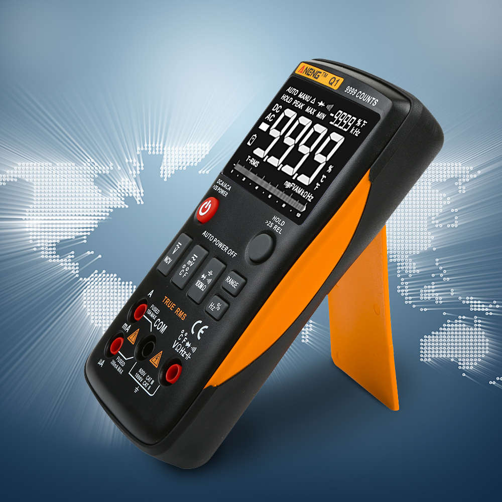 ANENG Q1 9999 Counts True RMS Digital Multimeter AC DC Voltage Current Tester Orange Yellow