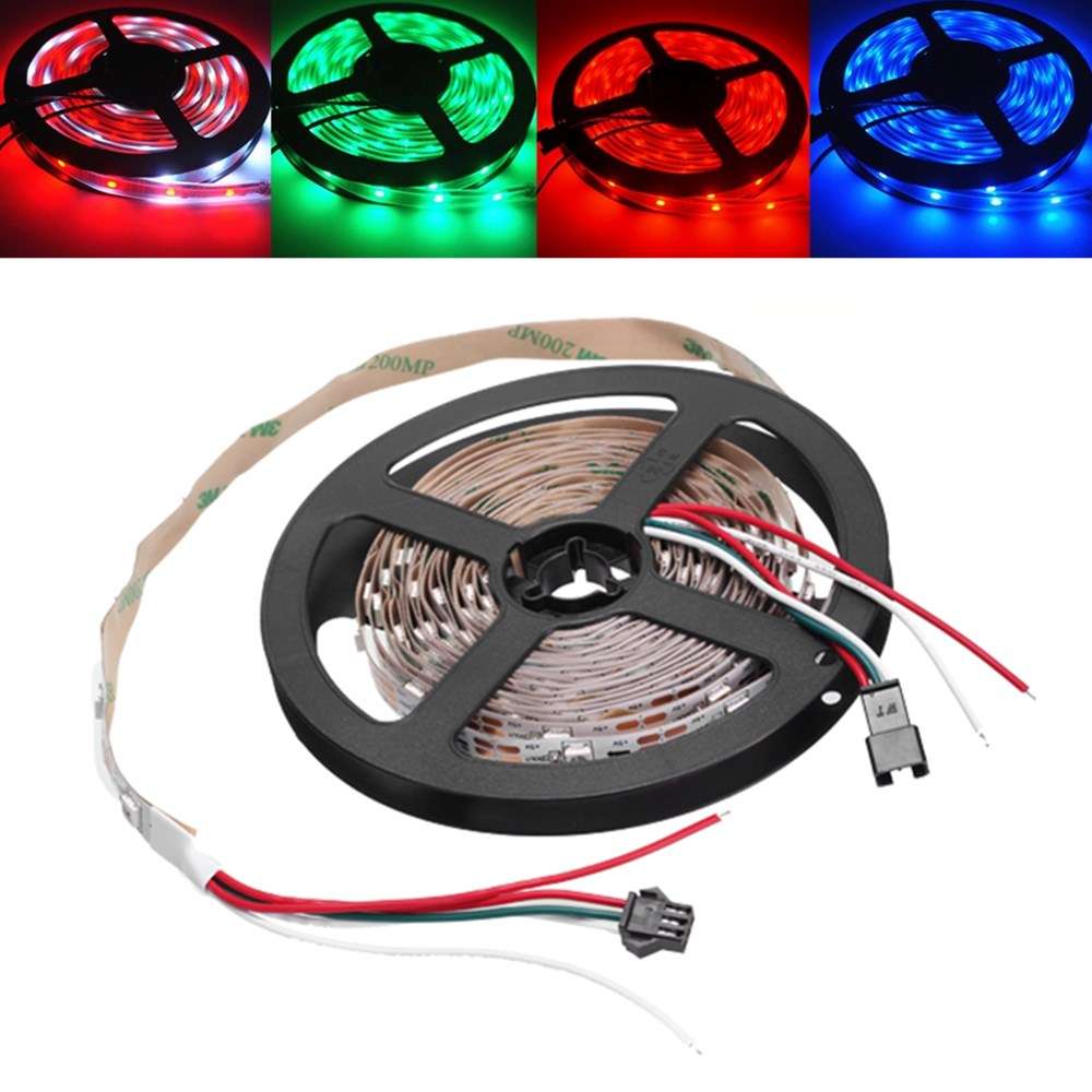 New 5M WS2812B IC SMD5050 Non-waterproof RGB LED Strip Light Individual Addressa