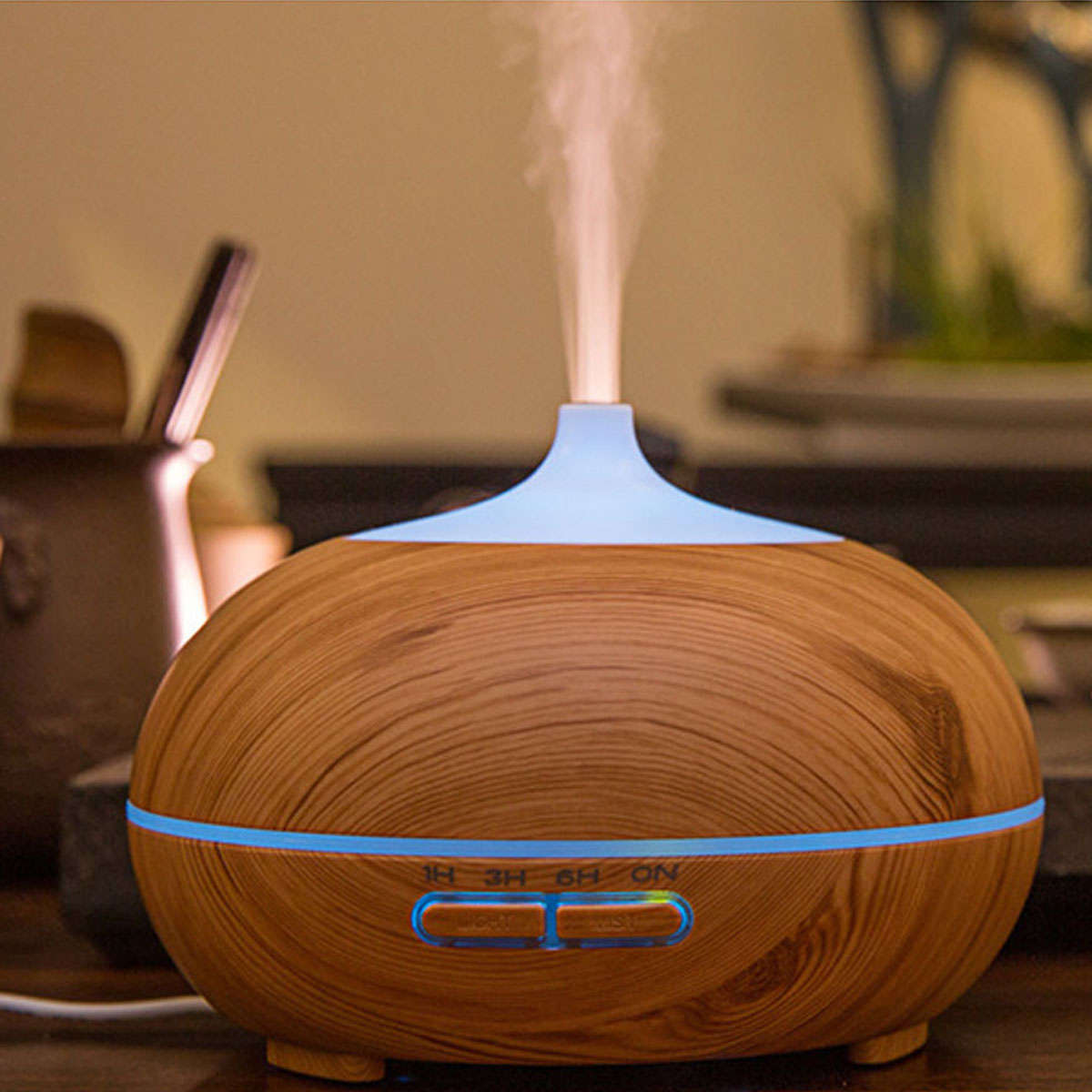 550ML LED Ultrasonic Aroma Aromatherapy Diffuser 3 Gears Timing Essentia