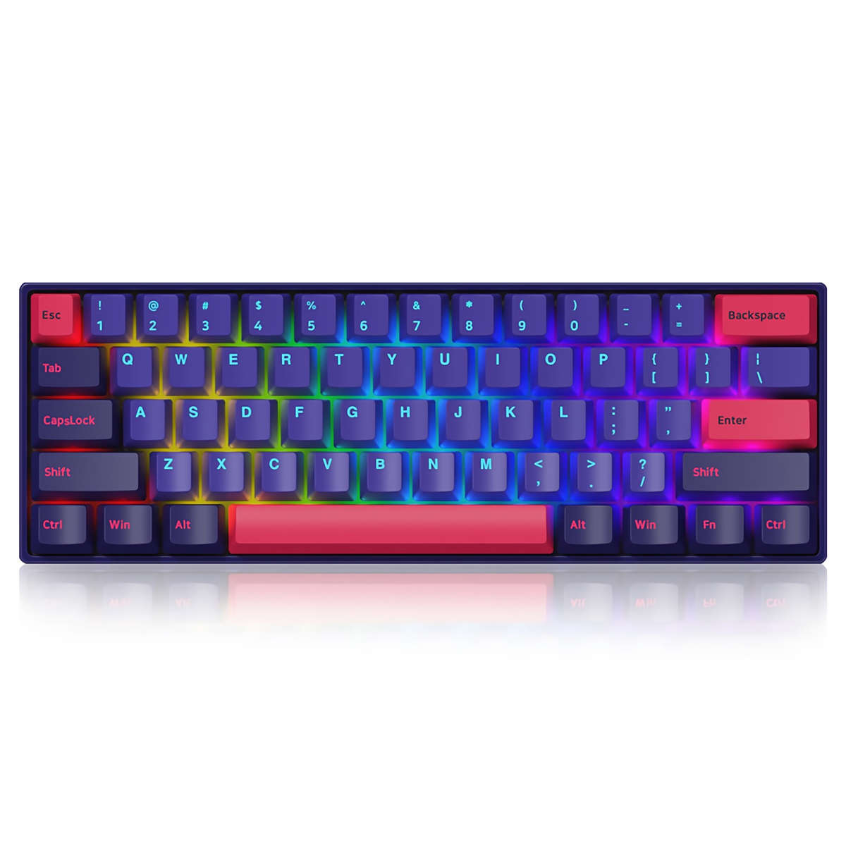 AKKO 3061 Neon 61 Keys Mechanical Keyboard Wireless Rechargable bluetooth5.0 Ty