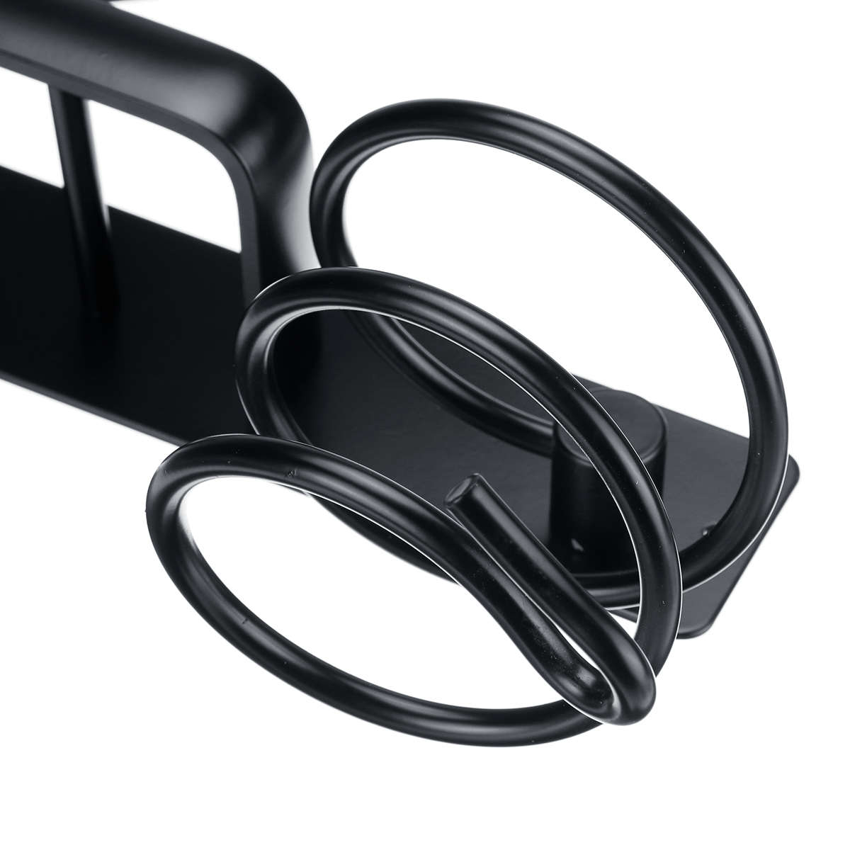 Wall Mounted Hair Dryer Holder Rack Bathroom Hair Straightener Shelf Storage Net (Color1 Black)