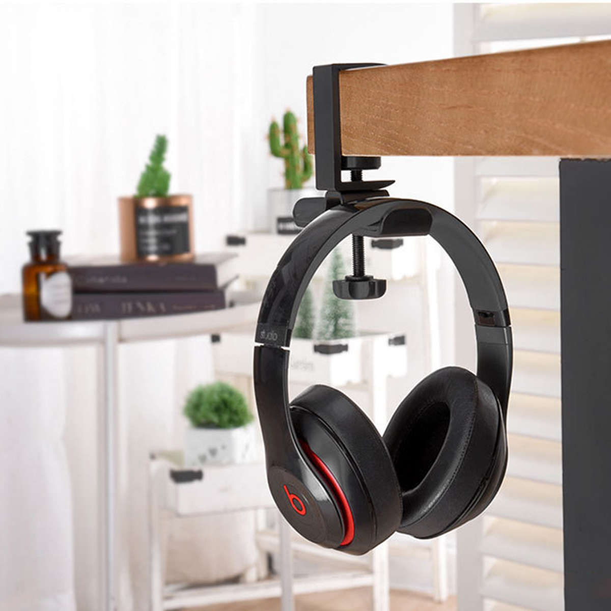 Universal Metal Dual Headphone Holder Head-mounted Earphone Bracket Hook