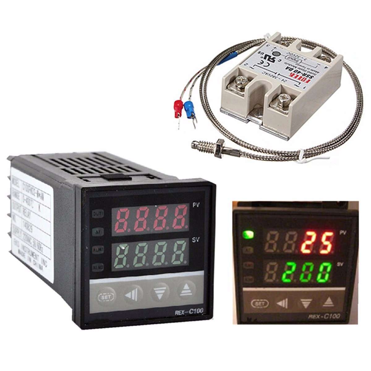 REX-C100 220V Digital PID Temperature Controller Kit