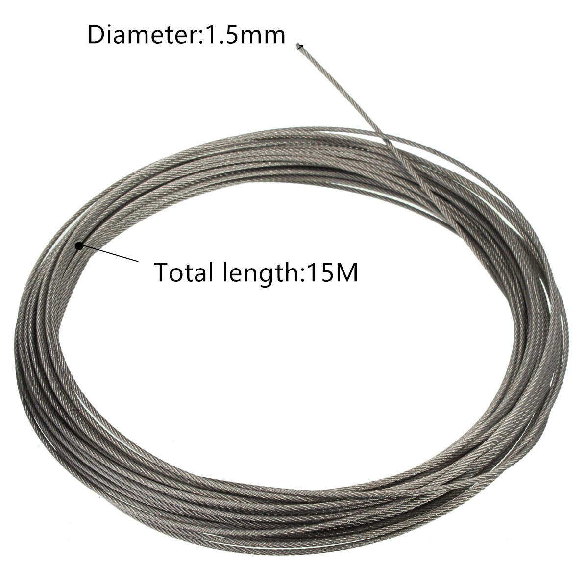 New 15M 316 Stainless Steel Clothes Cable Line Wire Rope