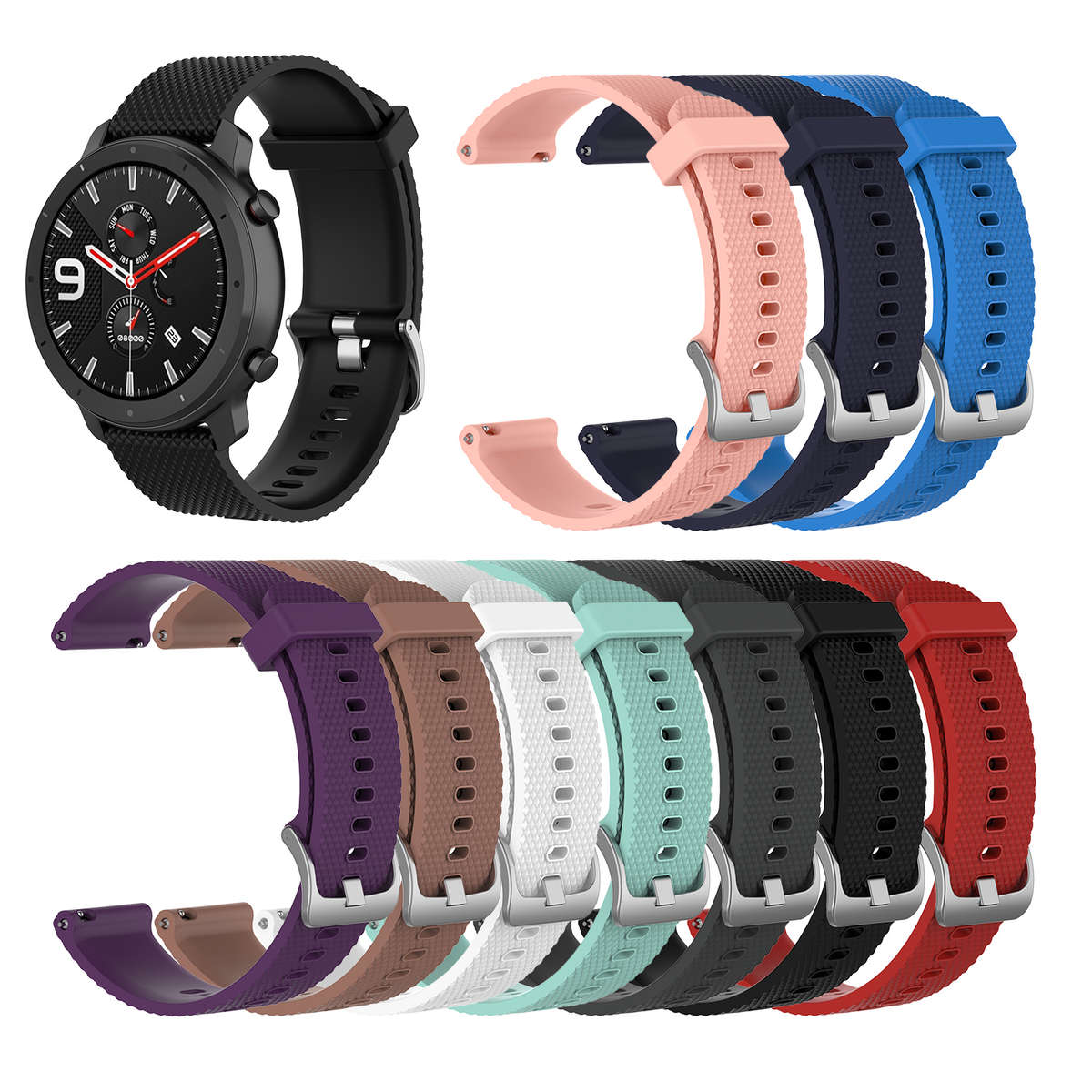 Bakeey 22mm Texture Silicone Replacement Strap Smart Watch Band For Amazfit GTR