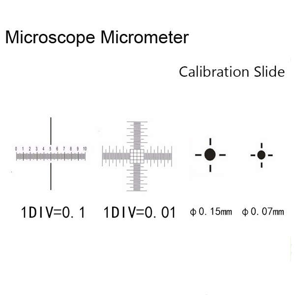 0.01mm Microscope Stage Micrometer Cross Dot Microscope Calibration Ruler Slides