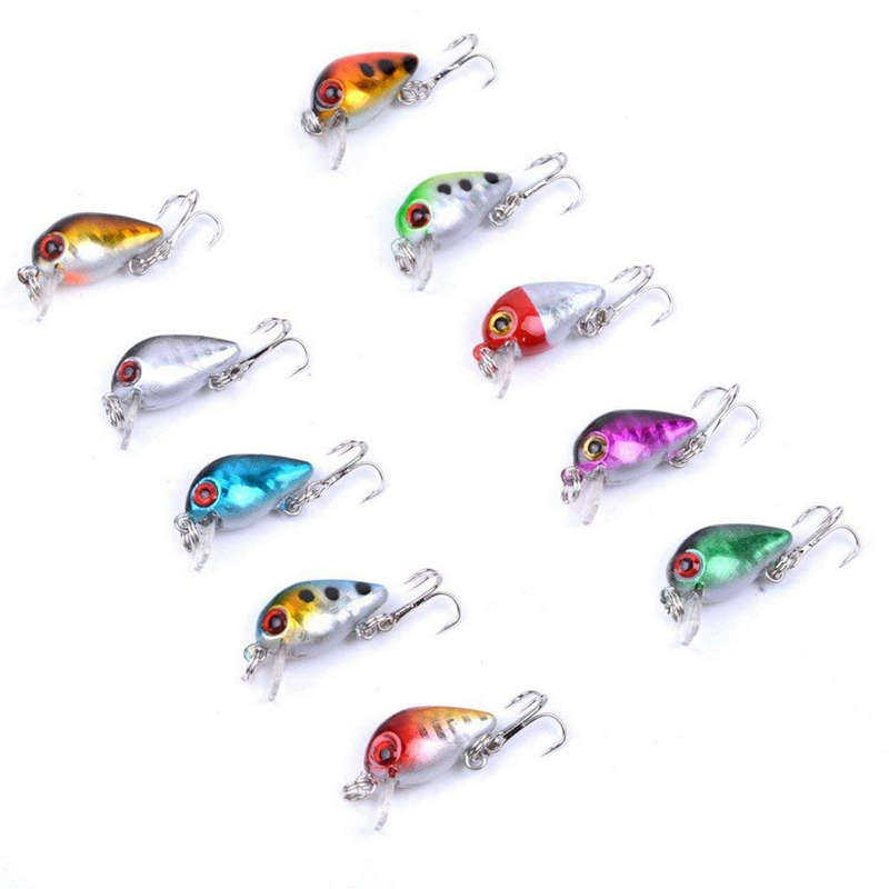 ZANLURE 10pcs/set 3cm 1.5g Mini Crankbait Fishing Lure Shallow Water Wobbler Hard Bait Crank Bait