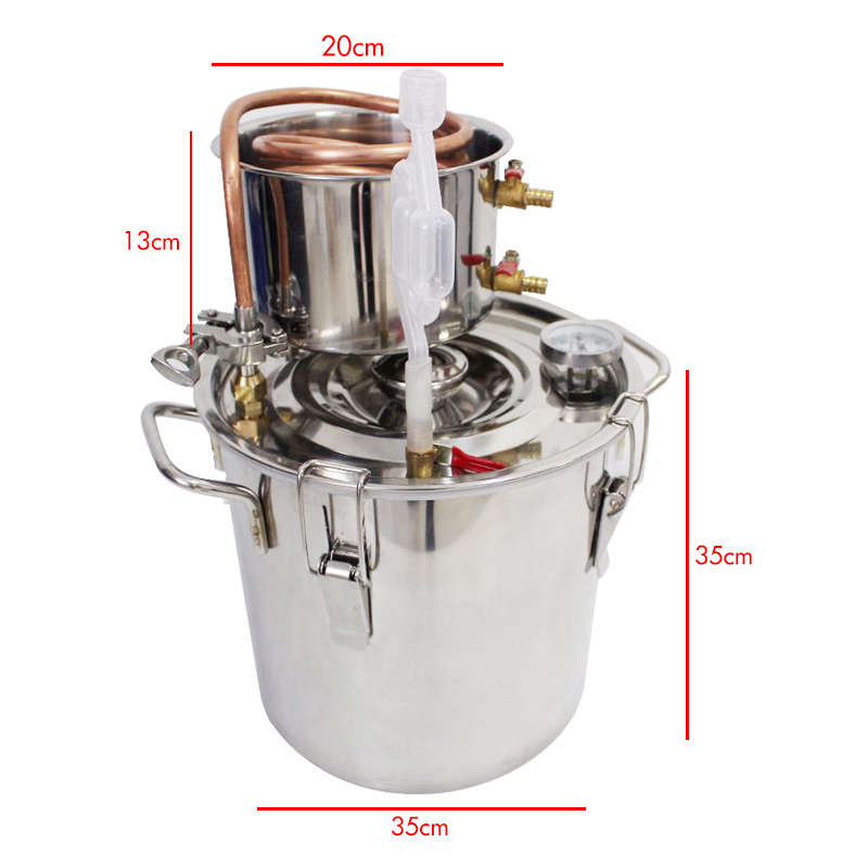 35L Alcohol Ethanol Distiller Home Brew Still Wines Making Pure Water Boi (Material Stainless Steel)