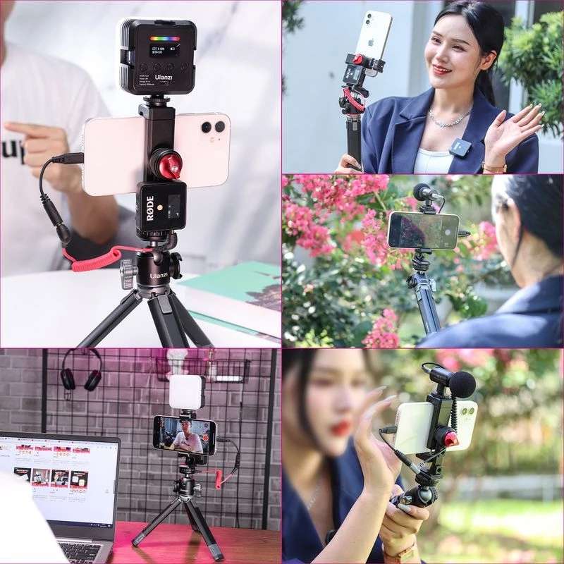 Ulanzi ST-27 Iron Man IV 360 Rotatable Phone Clip Clamp Mount Holder with Cold Shoe for Mobile Phone