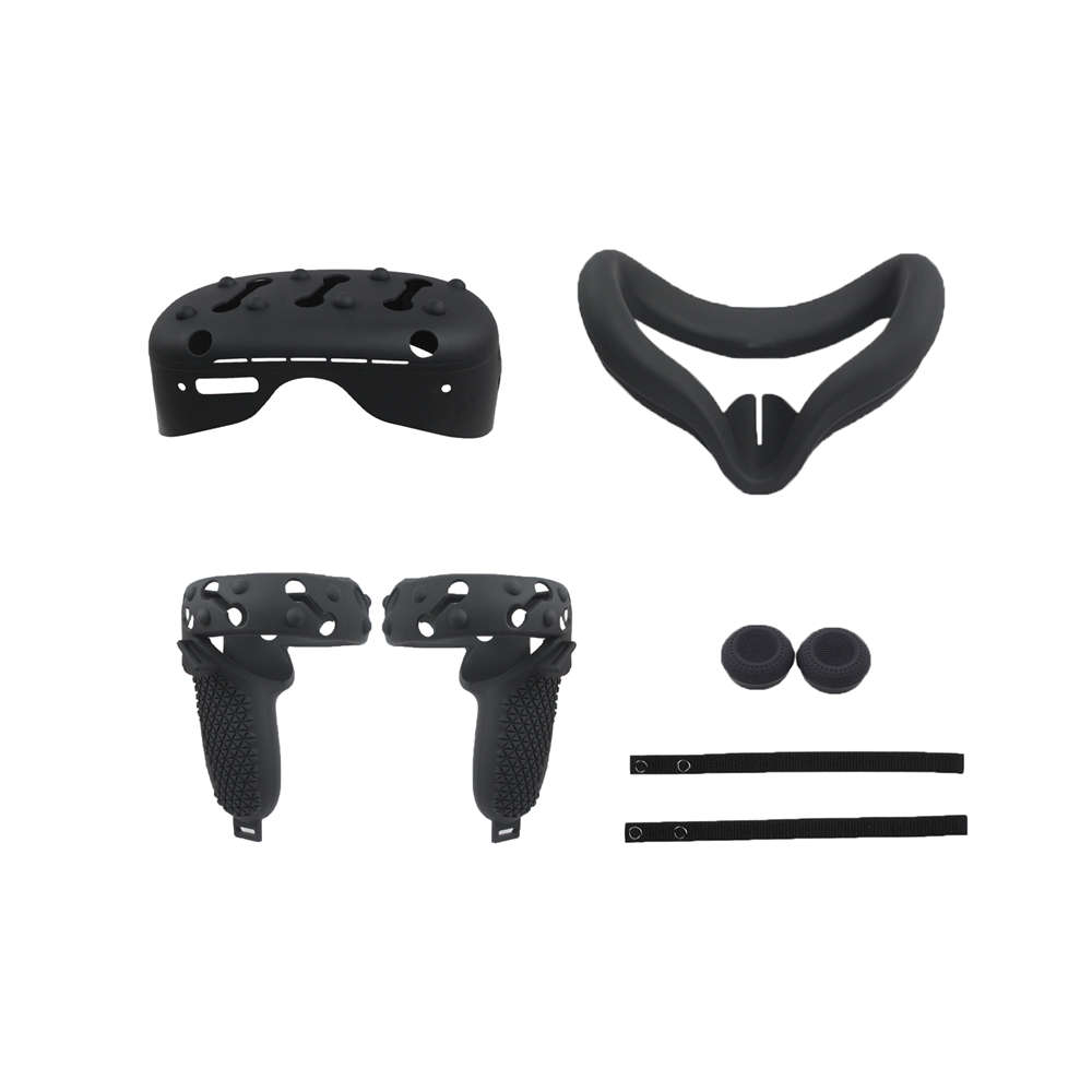 5 In1 Front Cover Eye Mask Pad For Oculus Quest 2 Touch Controller Silicone Gri