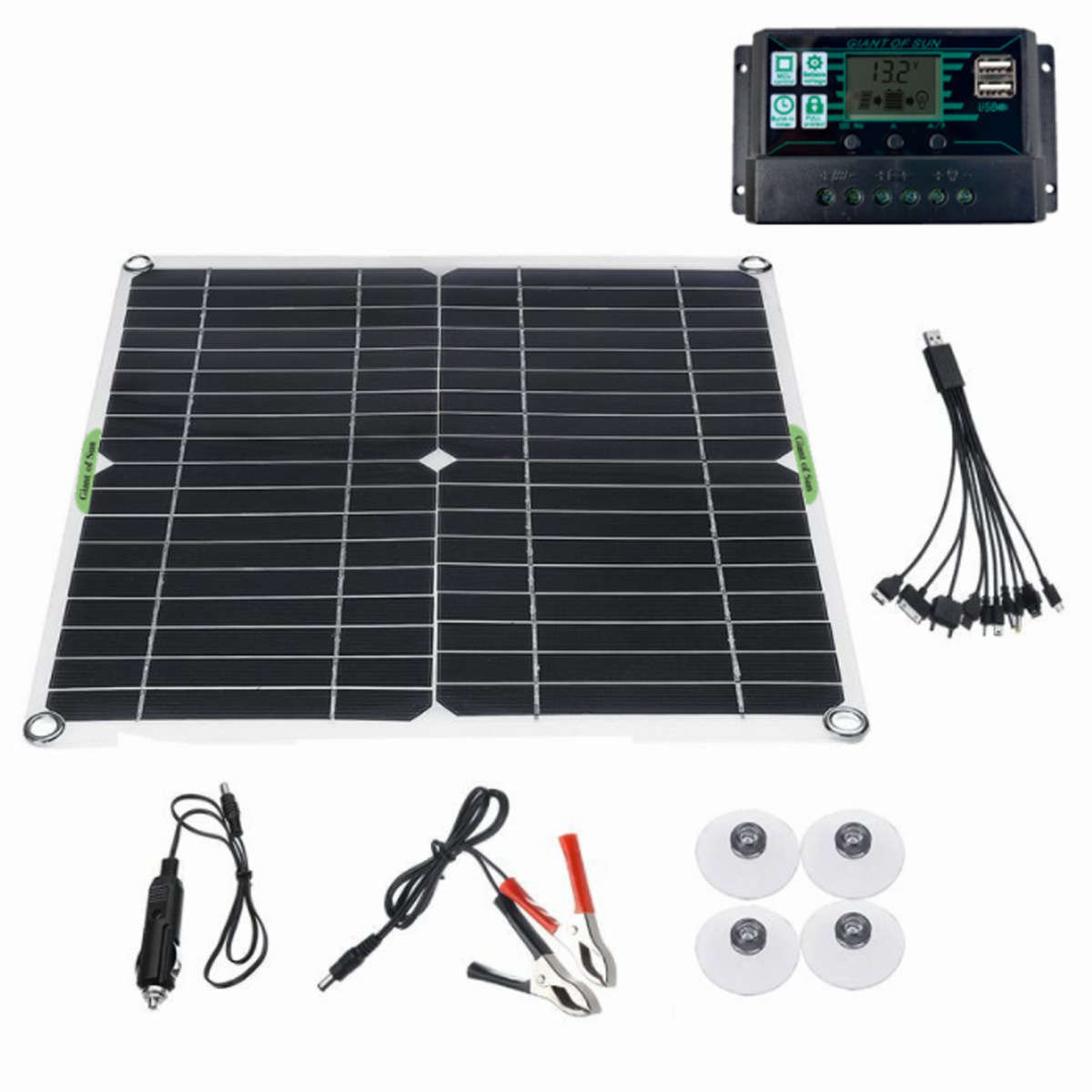 200W Solar Panel Kit 12V Battery Charger 10-100A Controller For Ship Motorcycle