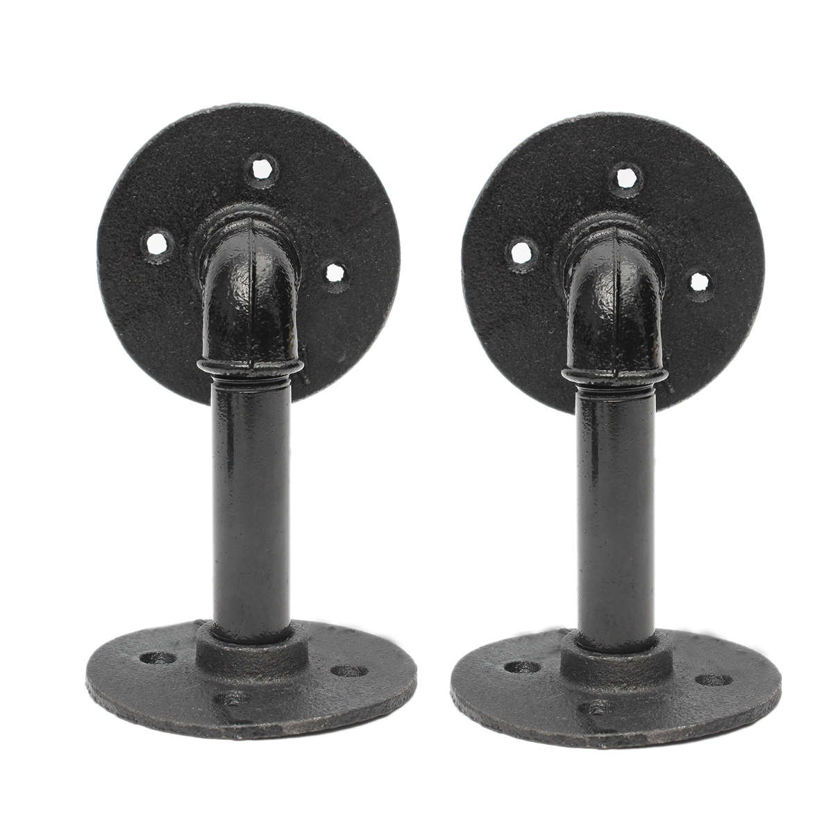 Steampunk Industrial Steel pipe scaffold board shelf brackets x2 (HD)