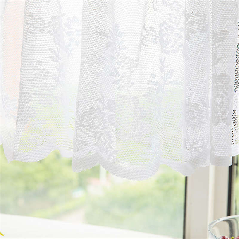 Country Style American Polyester Linen Embroidery Cafe Curtain Home Kitchen Curtain