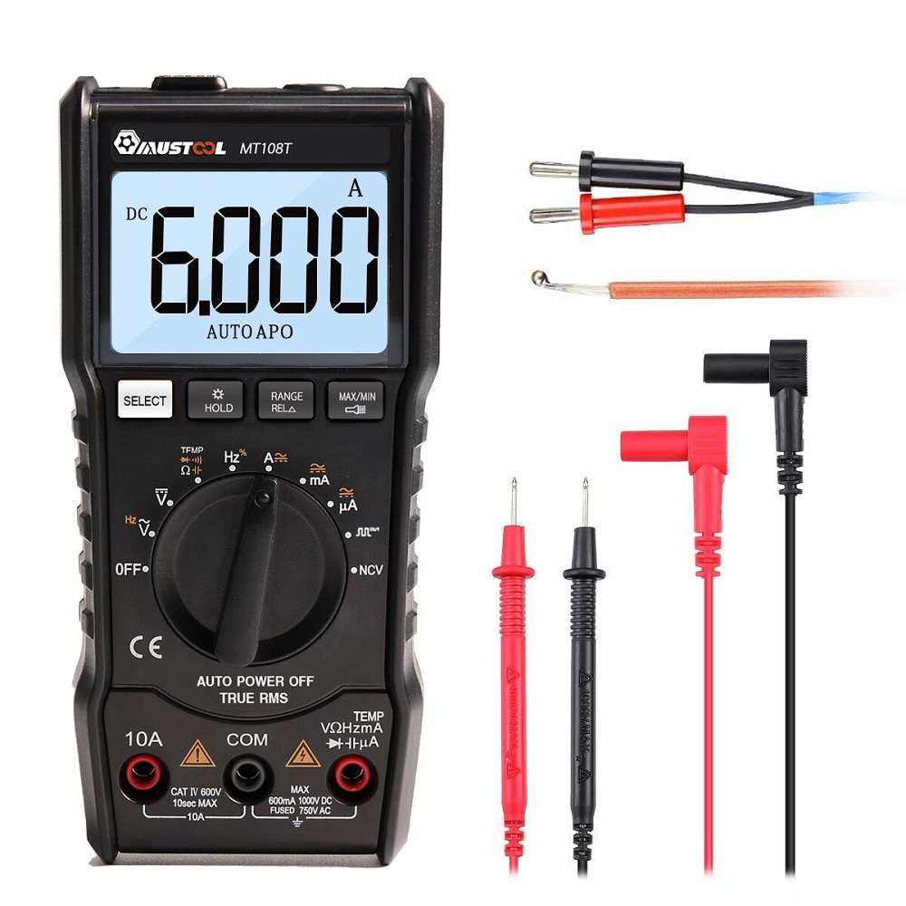MUSTOOL MT108T Square Wave Output True RMS NCV Temperature Tester Digital Multimeter 6000 Counts