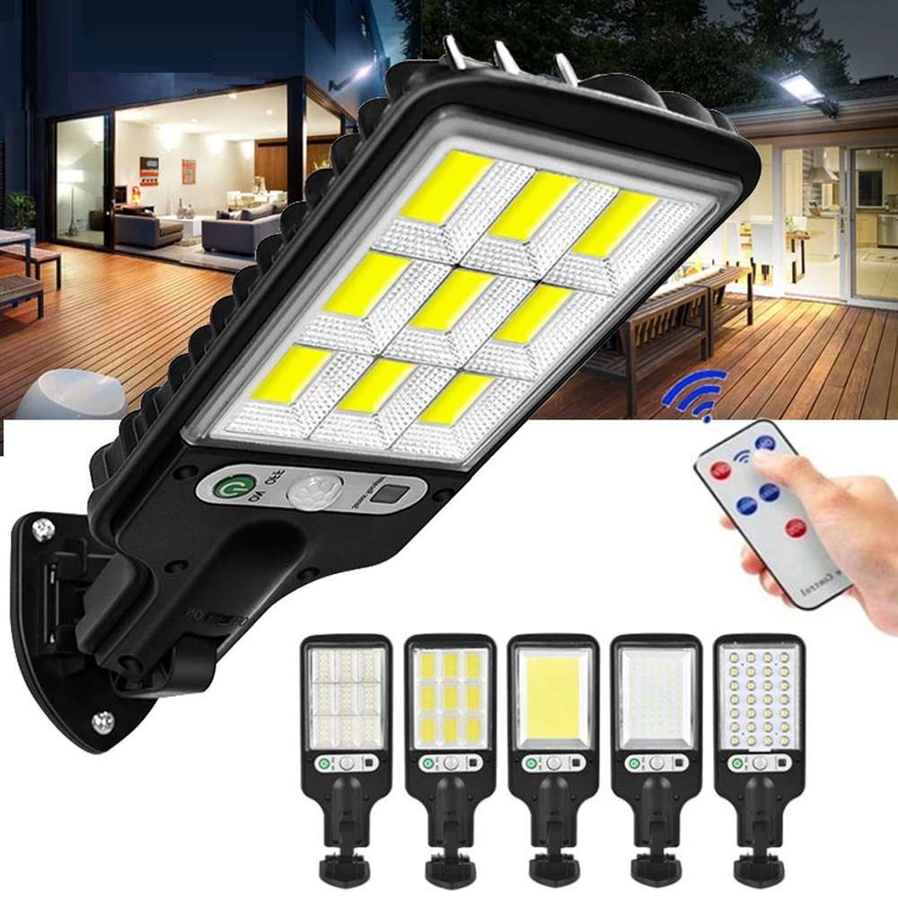 3 Light Mode LED Solar Street Light Outdoor Waterproof Motion Sensor Security Lighting for Garden Pa