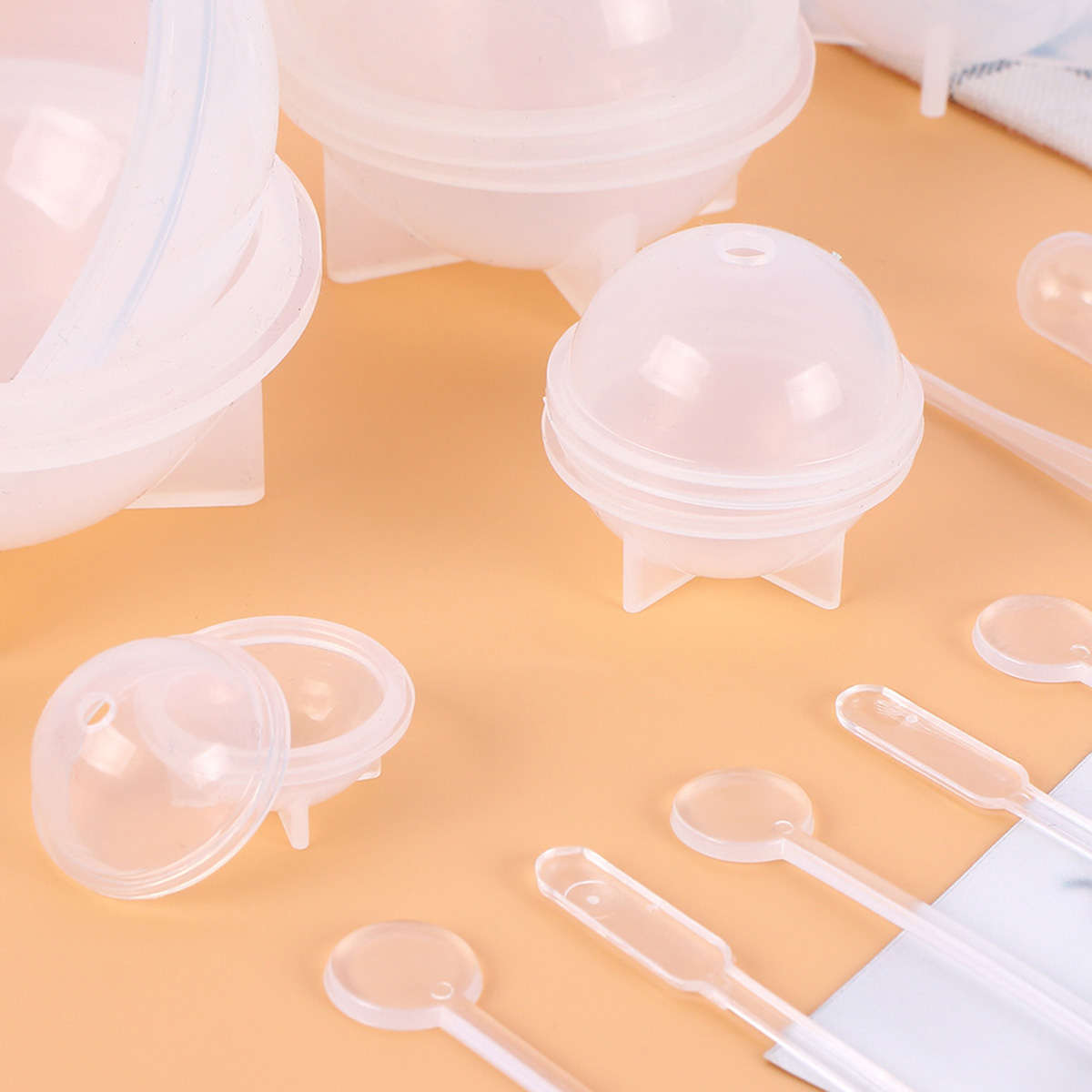 15Pcs Sphere Silicone Epoxy Molds Round Ball Jewelry Candle Resin Mould Tools DIY