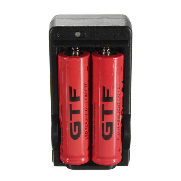 New 1x Double Charger 18650 + 2x 18650 Rechargeable Batteries / Double Charger + Batteries
