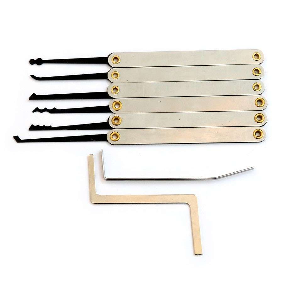 Transparent Practice Padlock with 6pcs Unlocking Lock Pick Set Key Extractor Tool Lock Pick Tools...