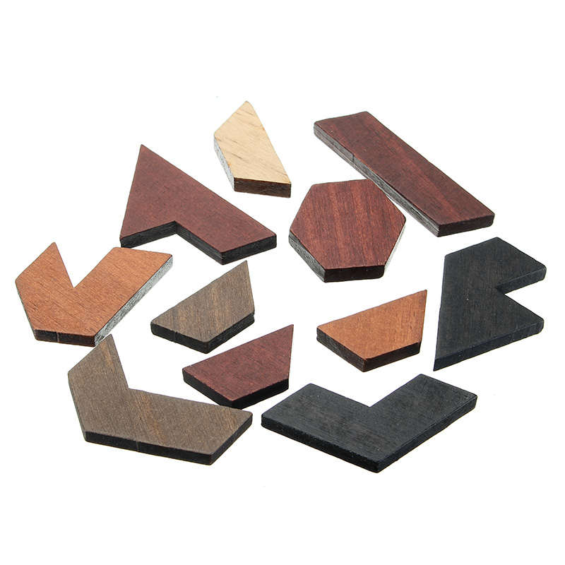 Kids Puzzles Wooden Toys Tangram Jigsaw Board Geometric Shape Children