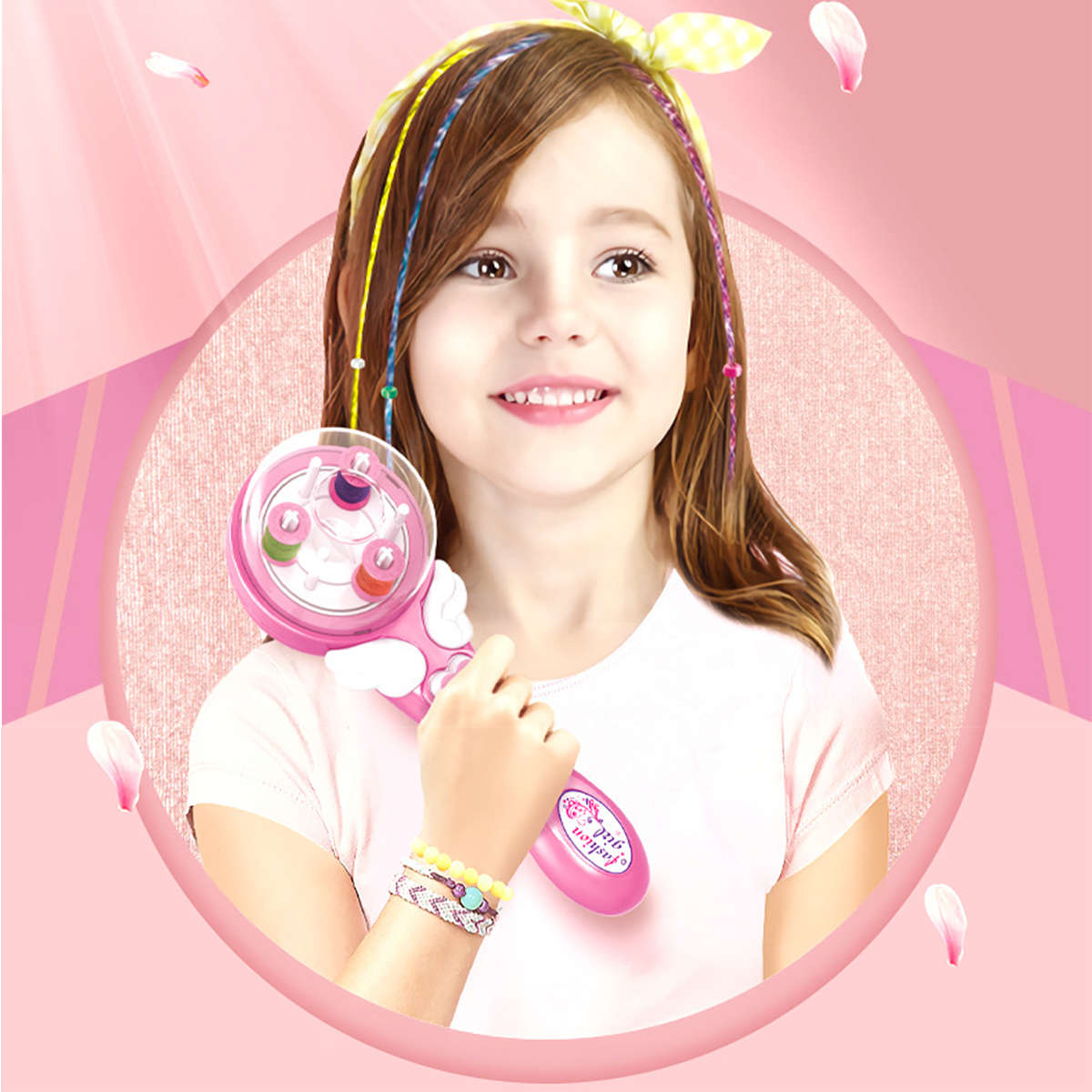 Electric Automatic Hair Braider DIY Magic Hair Braiding Machine Hair Styling Toys for Gir (Letter A)