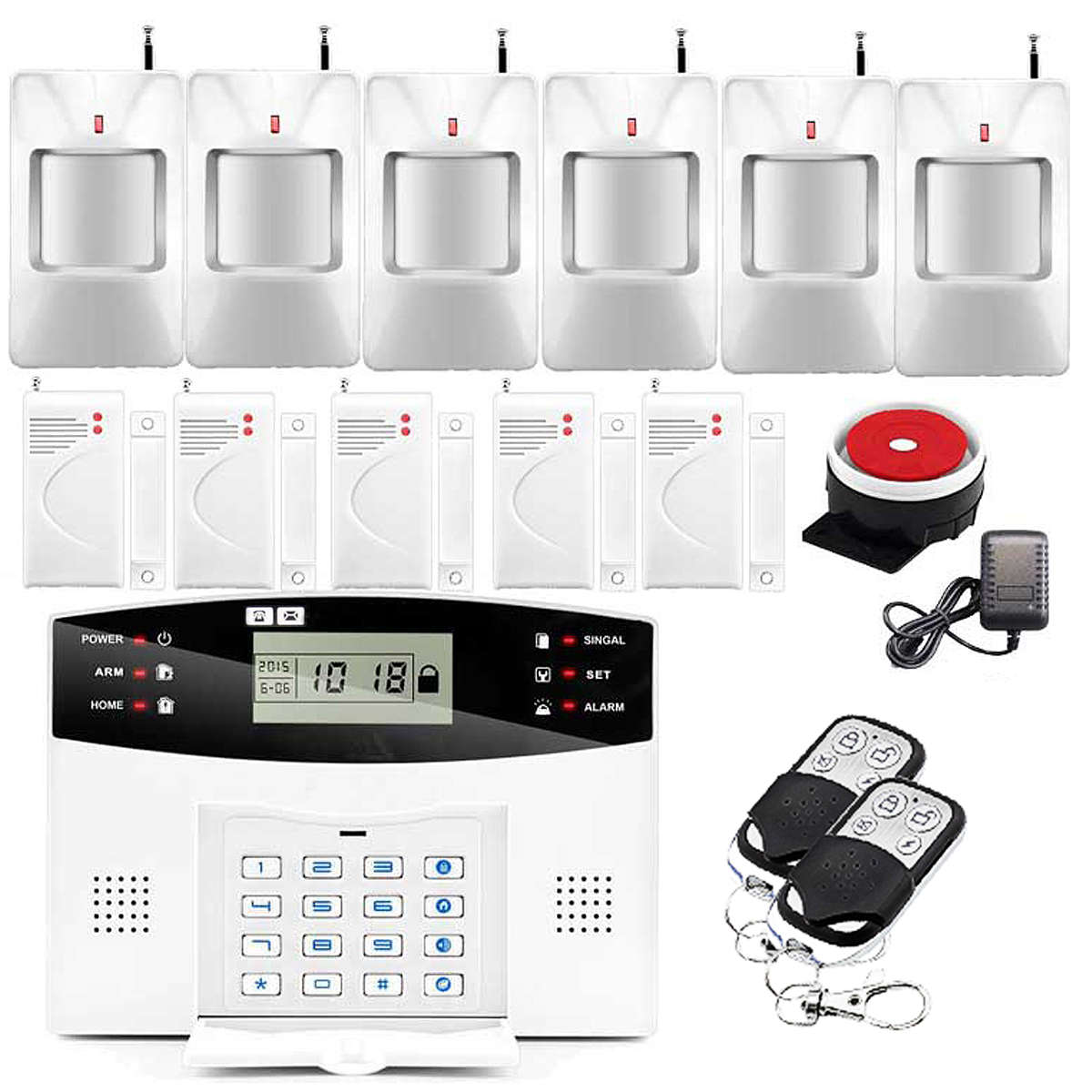 GSM Wireless LCD Home Burglar Alarm System SOS Motion Door Window Sensor Security System