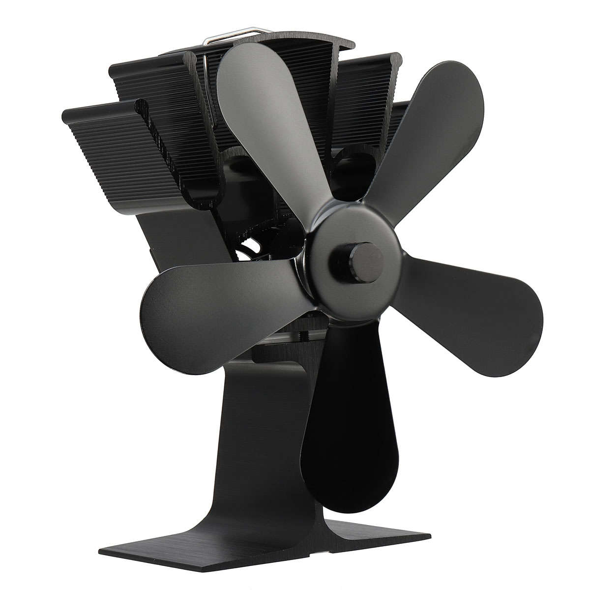 New 5 Blade Heat Self-Powered Stove Fan Wood Log Quiet Burner Fireplace Ecofan