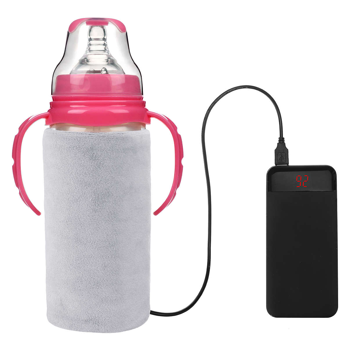 USB Baby Feeding Milk Bottle Warmer Heating Insulation Cover Outdoor Portable