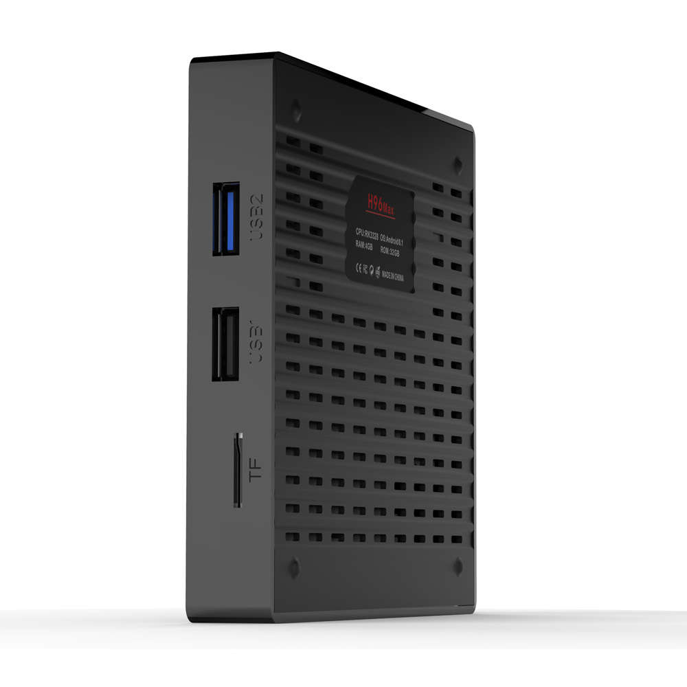 H96 Max Plus RK3328 4GB RAM 32GB ROM Android 8.1 USB3.0 TV Box Support HD Netflix 4K Yo (Adaptor US)