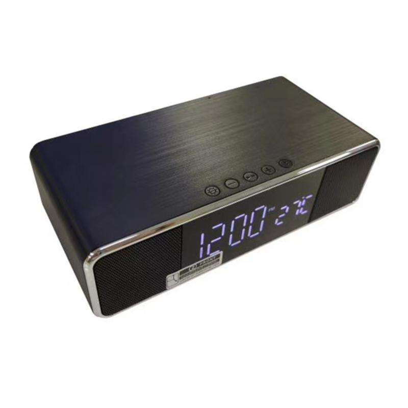 Wireless bluetooth Alarm Clock Phone Charger FM Radio Table Digital Thermometer With Alarm Clock Dis