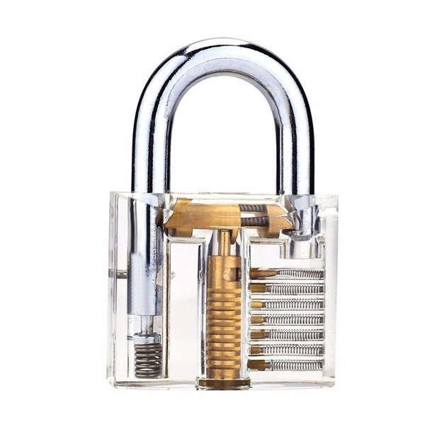 New DANIU Transparent Practice Padlock with 12pcs Unlocking Lock Picks Set Key Extractor Tools