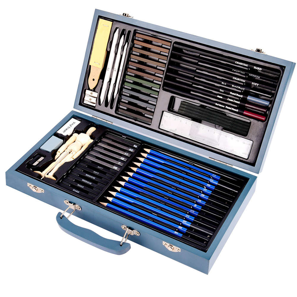 60pcs/set Sketching Pencil Set Professional Charcoal Brush Drawing Pencil Kit W