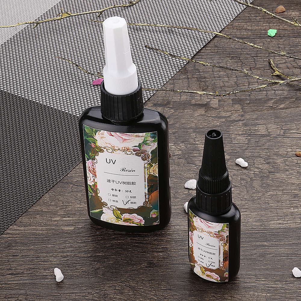 25g/50g Thick Hard Type UV Resin Glue Crystal Clear Ultraviolet Curing Activated DIY Jewelry Making