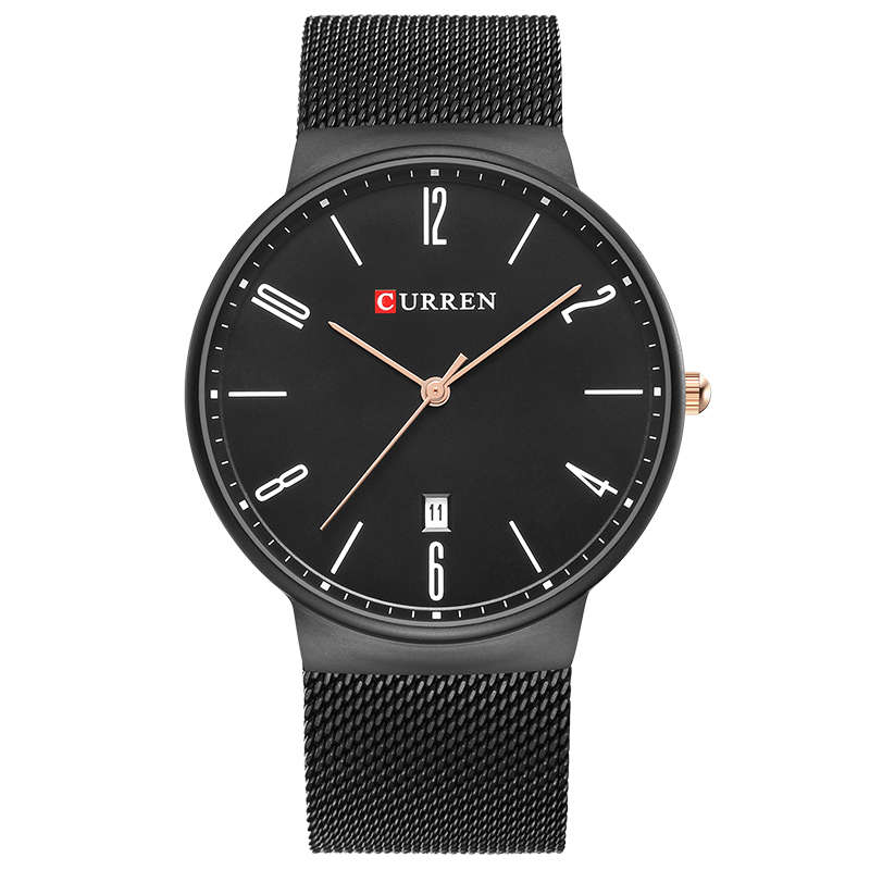 CURREN 8257 Ultra Thin Casual Design Quartz Watch Date Display Stainless Steel Men Watch