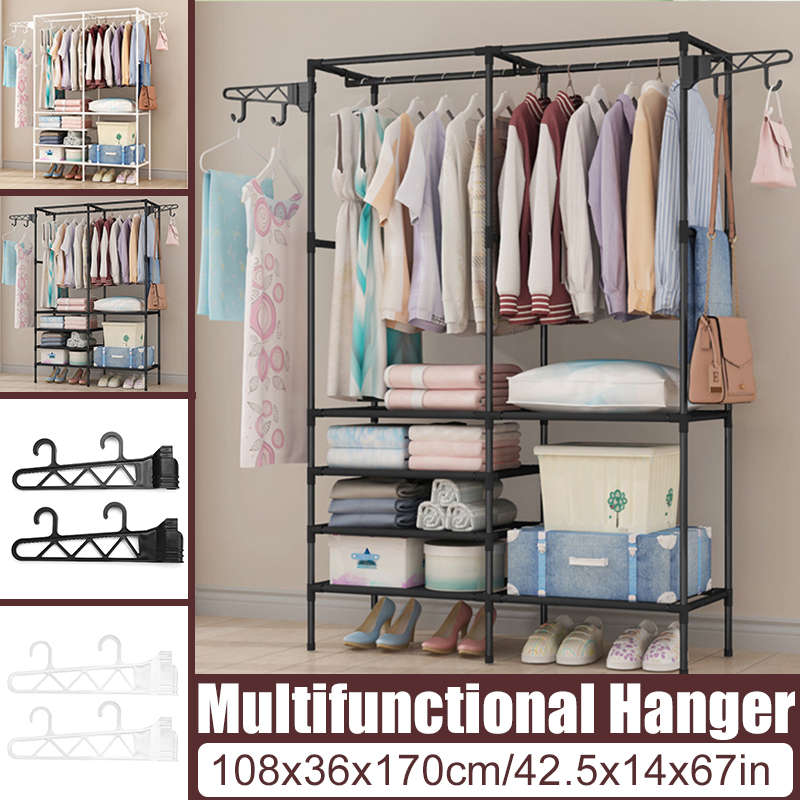 Heavy Duty Clothes Rail Rack Garment Hanging Display Stand Shoe Storage Shelf