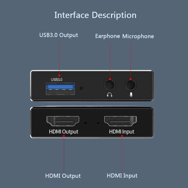 Bakeey HDMI Video Capture Card 4K 1080P USB 3.0 Video Capture Card HDMI Recording Box for PS4 Camera