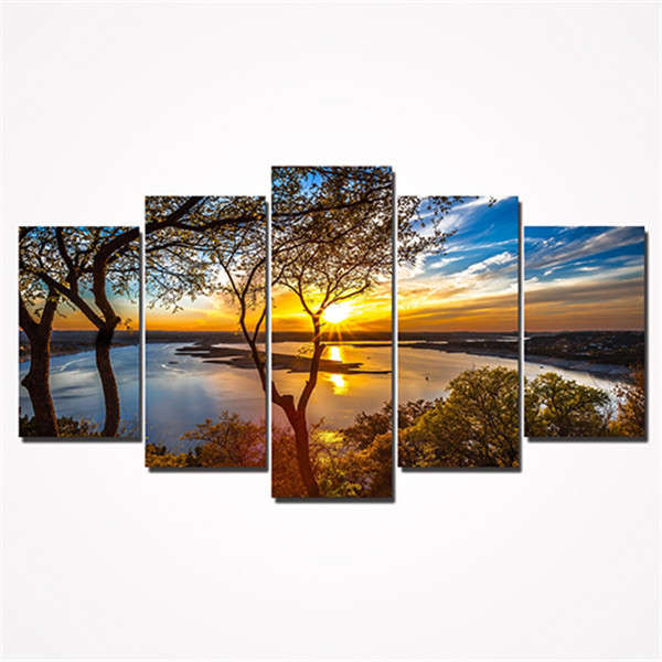 5Pcs Canvas Print Paintings Landscape Wall Decorative Print Art