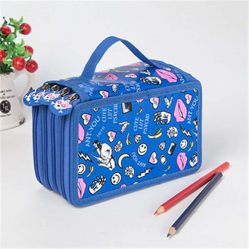 Multifunctional 72 Holes 4 Layers Pencil Case Pencil Curtain Sketch Colored Pencils Bag School Art P