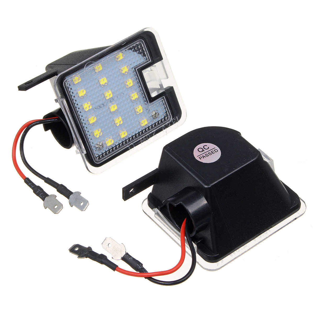 Pair LED Puddle Light Rearview Mirror Under Lamp White/Red/Blue For Ford Focus Mondeo K (Color1 Red)