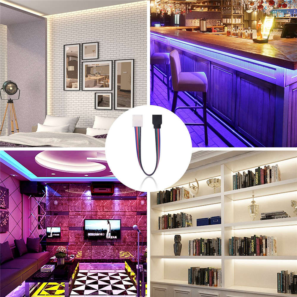 RGB LED Strip Connector Kit for 10mm 4Pin 5050 Includes 8 Types of Solderless Accessories Provides M