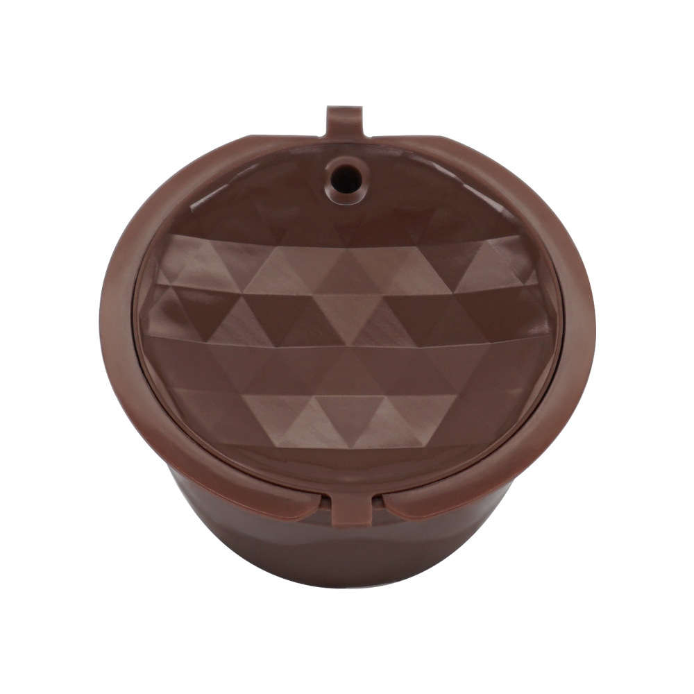 4Pcs/Set 50-100ml Refillable Coffee Capsule Cup Reusable Coffee Pods w/ Coffee Spoon (Color1 Brown)