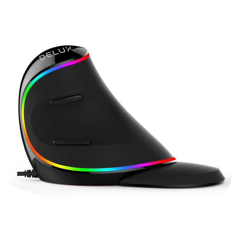 Delux M618 PLUS Wired Vertical RGB Gaming Mouse 6 Buttons